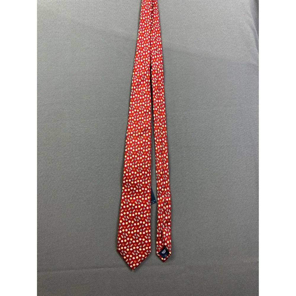 TailorByrd‎ Men's Red Silk Sports Ball Print Necktie Football Basketball Soccer